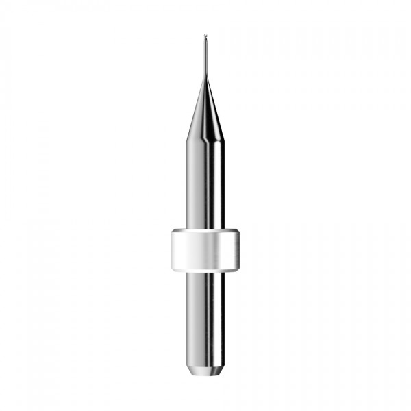 solid carbide ballnose end mill Ø0,6mm, optimized for machining zirconium oxide, PMMA, wax