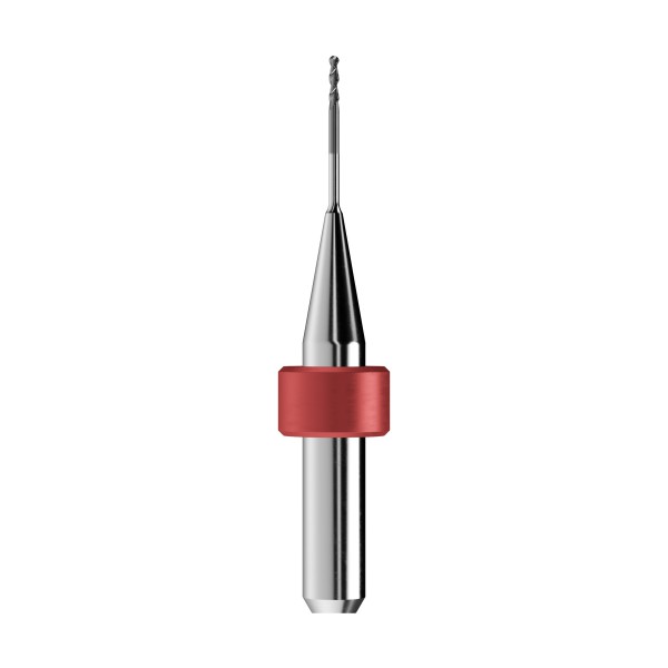 solid carbide ballnose end mill Ø1mm, optimized for machining zirconium oxide