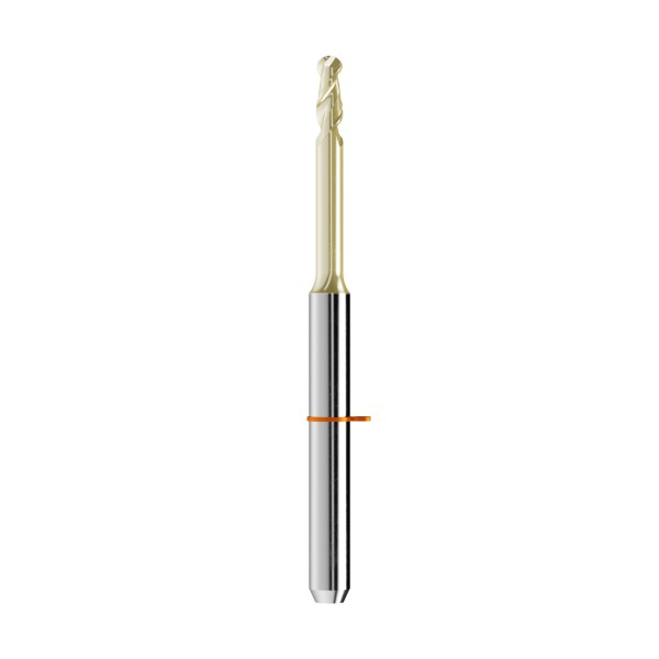 solid carbide ballnose end mill Ø2mm, optimized for machining zirconium oxide