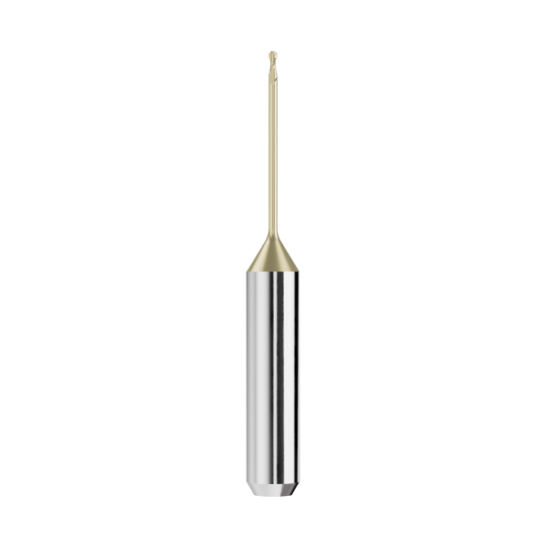 solid carbide ballnose end mill Ø1,0mm, optimized for machining zirconium oxide, PMMA, wax