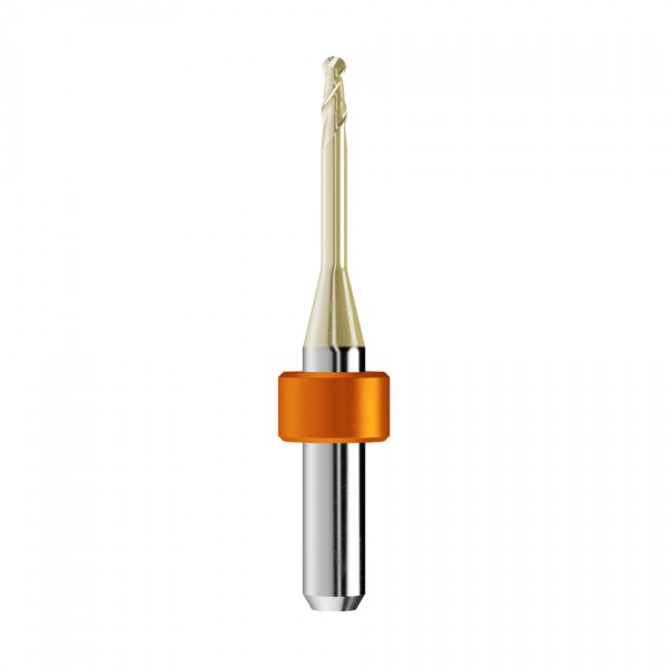 solid carbide ballnose end mill Ø2,5mm, optimized for machining zirconium oxide, PMMA, wax