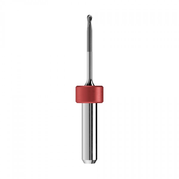 solid carbide ballnose end mill Ø2mm, optimized for machining zirconium oxide