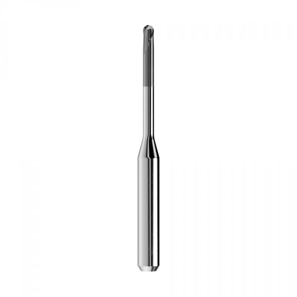 solid carbide ballnose end mill Ø2mm, optimized for machining zirconium oxide