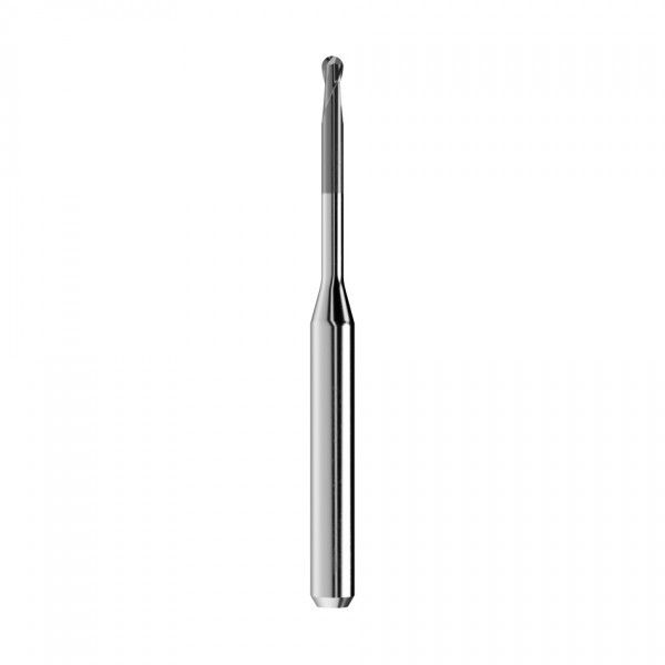 solid carbide ballnose end mill Ø2mm, optimized for machining zirconium oxide