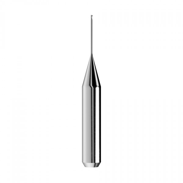 solid carbide ballnose end mill Ø0,6mm, optimized for machining zirconium oxide, PMMA, wax