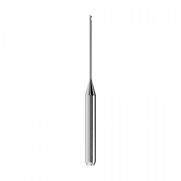 solid carbide ballnose end mill Ø0,7mm, optimized for machining zirconium oxide, plaster