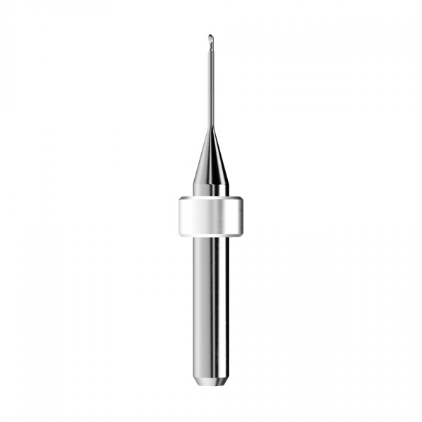 solid carbide ballnose end mill Ø1mm, optimized for machining PMMA, PEEK, wax
