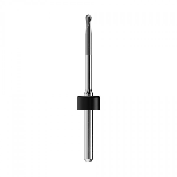 solid carbide ballnose end mill Ø2mm, optimized for machining zirconium oxide