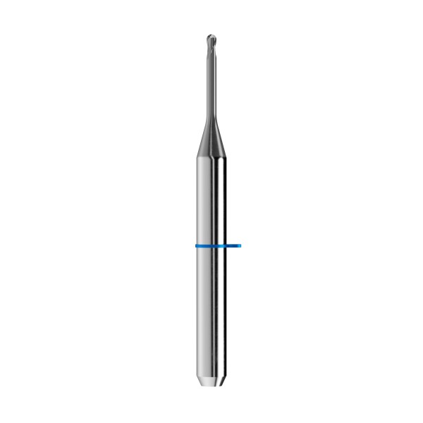 solid carbide ballnose end mill Ø1mm, optimized for machining CoCr