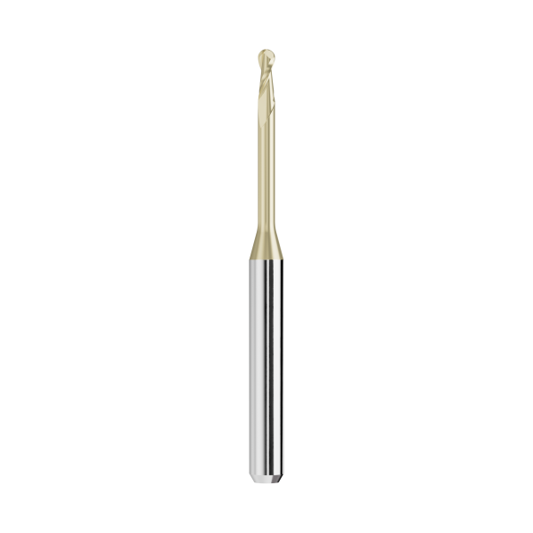 solid carbide ballnose end mill Ø2,0mm, optimized for machining zirconium oxide, PMMA, wax