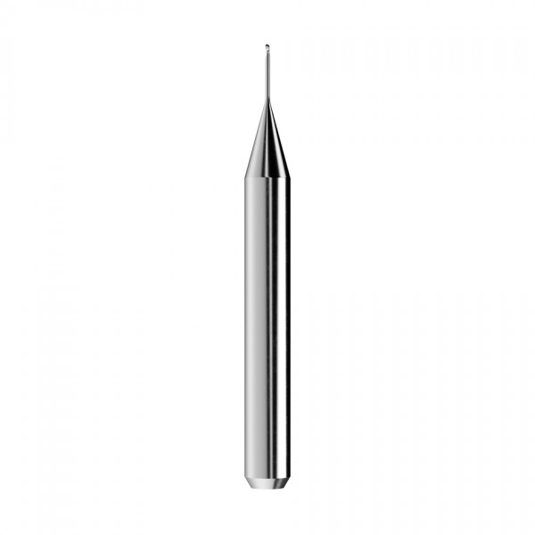 solid carbide ballnose end mill Ø0,6mm, optimized for machining PMMA, PEEK, wax