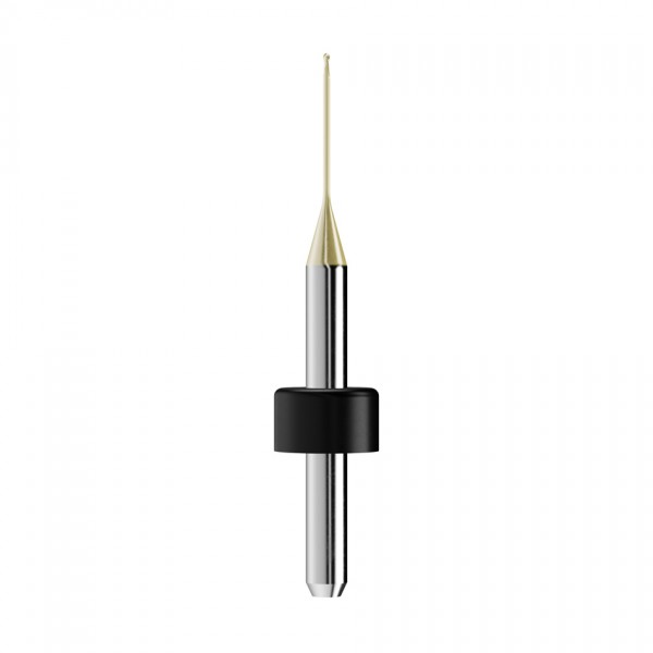 solid carbide ballnose end mill Ø0,5mm, optimized for machining zirconium oxide, PMMA