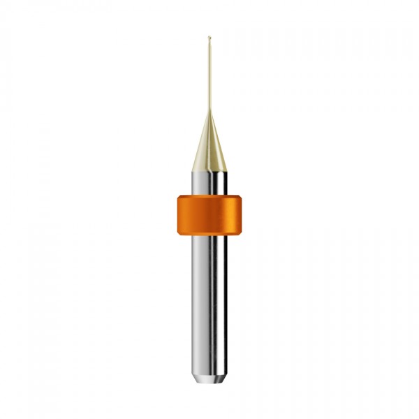 solid carbide ballnose end mill Ø0,6mm, optimized for machining zirconium oxide, PMMA