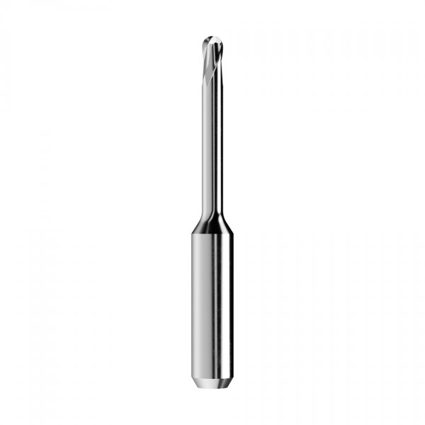 solid carbide ballnose end mill Ø3mm, optimized for machining zirconium oxide, PMMA, wax