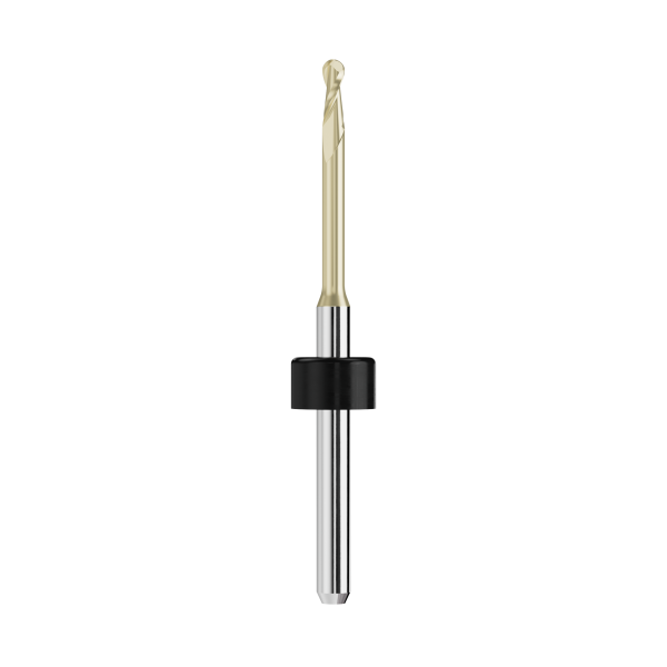 solid carbide ballnose end mill Ø2,0mm, optimized for machining zirconium oxide, PMMA, wax