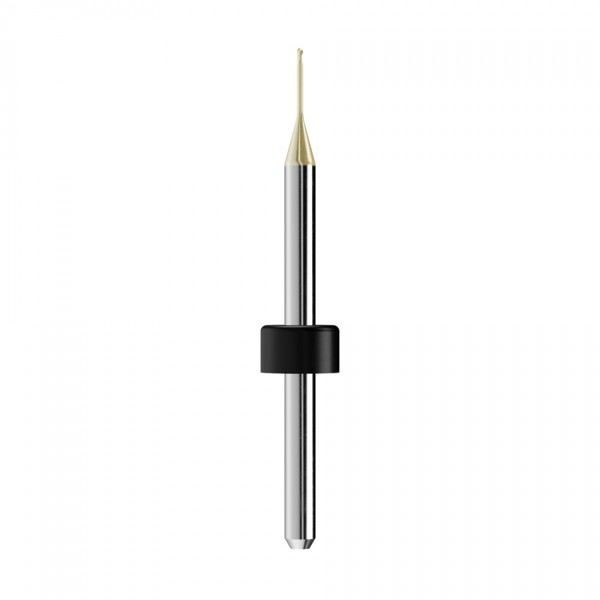 solid carbide ballnose end mill Ø0,6mm, optimized for machining zirconium oxide, PMMA, wax