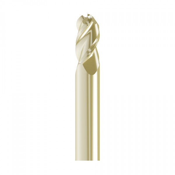 solid carbide ballnose end mill Ø2mm, optimized for machining zirconium oxide