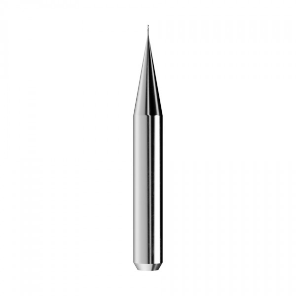 solid carbide ballnose end mill Ø0,3mm, optimized for machining zirconium oxide, PMMA, wax