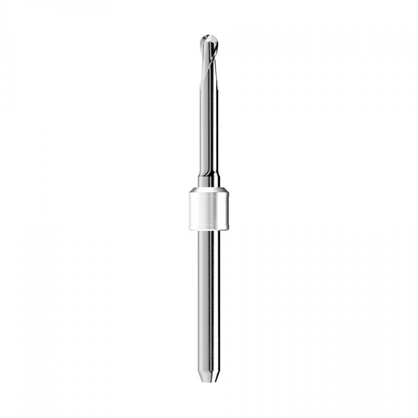 solid carbide ballnose end mill Ø2,5mm, optimized for machining zirconium oxide, PMMA, PEEK, wax