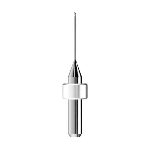 solid carbide ballnose end mill Ø1mm, optimized for machining PMMA, PEEK, wax