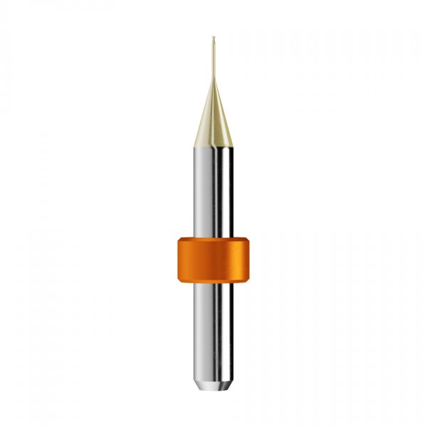 solid carbide ballnose end mill Ø0,6mm, optimized for machining zirconium oxide, PMMA