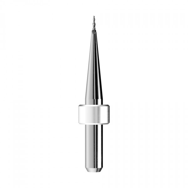 solid carbide ballnose end mill Ø0,6mm, optimized for machining zirconium oxide, PMMA, wax