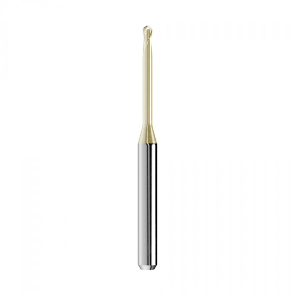 solid carbide ballnose end mill Ø2mm, optimized for machining zirconium oxide, PMMA