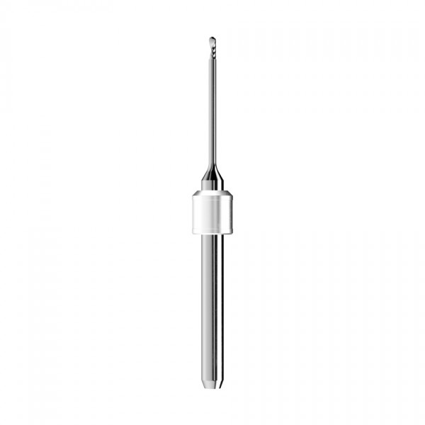 solid carbide ballnose end mill Ø1mm, optimized for machining PMMA, PEEK, wax