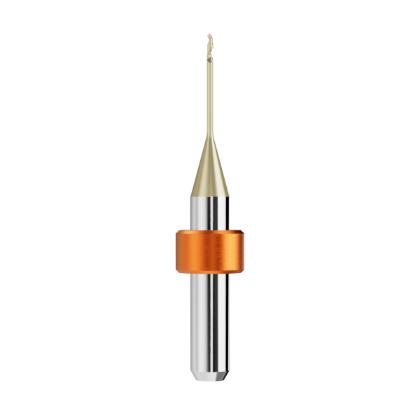 solid carbide ballnose end mill Ø1,0mm, optimized for machining PMMA, PEEK, wax