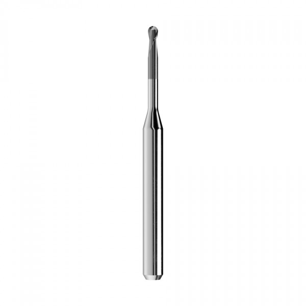 solid carbide ballnose end mill Ø2mm, optimized for machining zirconium oxide