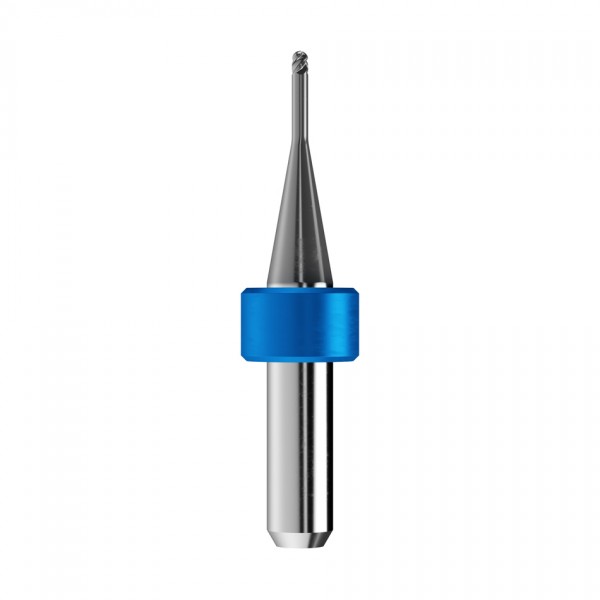 solid carbide ballnose end mill Ø1,5mm, optimized for machining CoCr, titanium