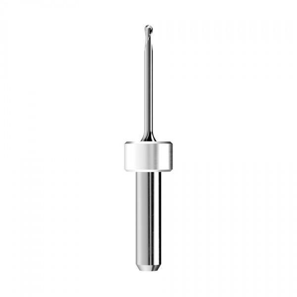 solid carbide ballnose end mill Ø2mm, optimized for machining zirconium oxide, PMMA, wax