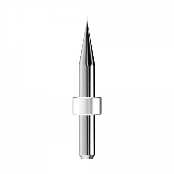 solid carbide ballnose end mill Ø0,3mm, optimized for machining zirconium oxide, PMMA, wax