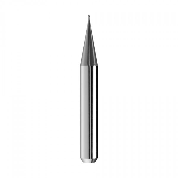 solid carbide ballnose end mill Ø0,6mm, optimized for machining CoCr, titanium