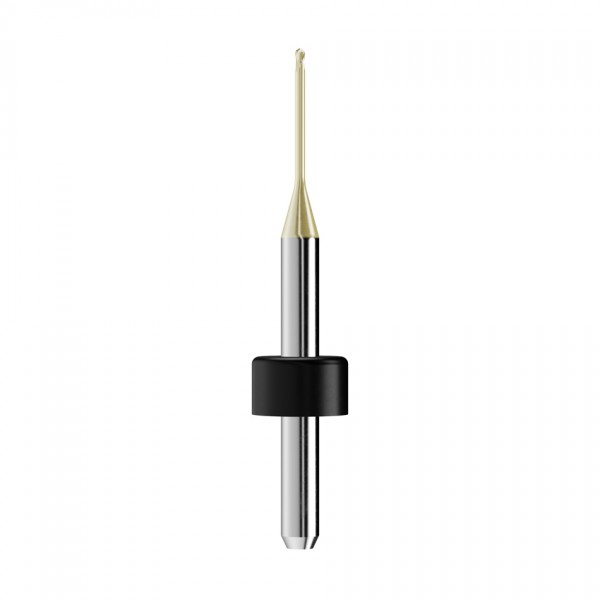 solid carbide ballnose end mill Ø0,8mm, optimized for machining zirconium oxide, PMMA