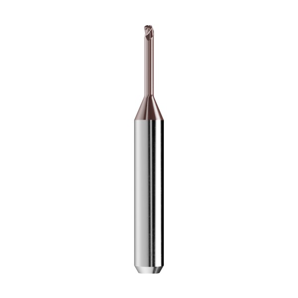 solid carbide high speed end mill Ø2mm, optimized for machining CoCr, titanium