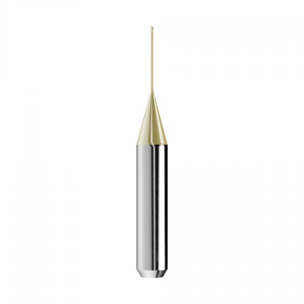 solid carbide ballnose end mill Ø0,6mm, optimized for machining zirconium oxide, PMMA