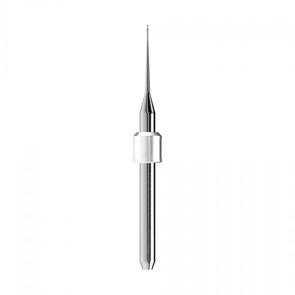 solid carbide ballnose end mill Ø0,3mm, optimized for machining zirconium oxide, PMMA, PEEK, wax