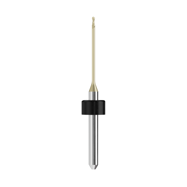 solid carbide ballnose end mill Ø1,0mm, optimized for machining zirconium oxide, PMMA, wax