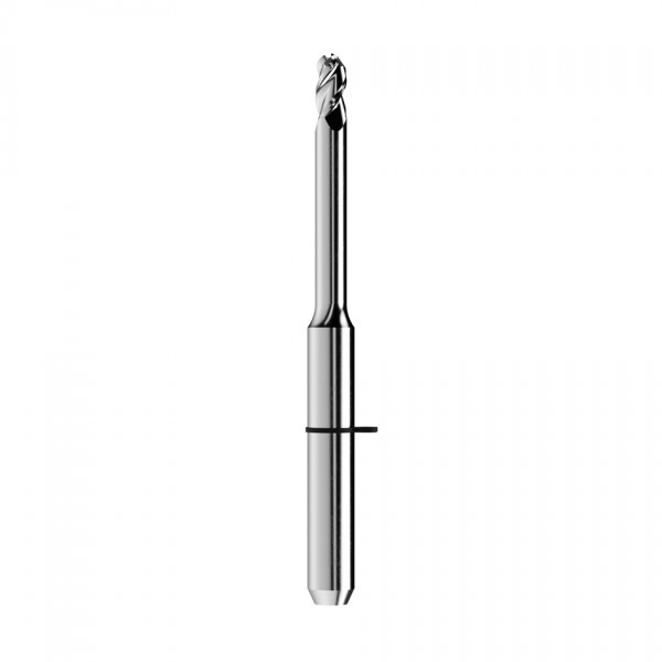 solid carbide ballnose end mill Ø2mm, optimized for machining zirconium oxide