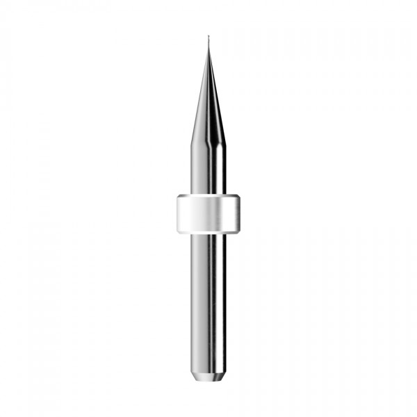 solid carbide ballnose end mill Ø0,3mm, optimized for machining zirconium oxide, PMMA, wax
