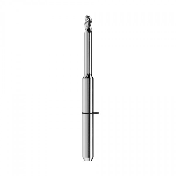 solid carbide ballnose end mill Ø2mm, optimized for machining zirconium oxide