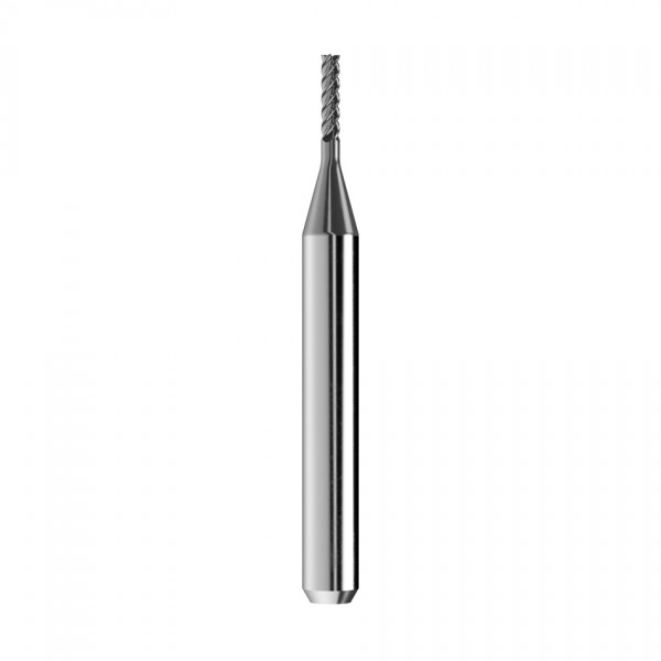 solid carbide end mill Ø2mm, optimized for machining CoCr, titanium