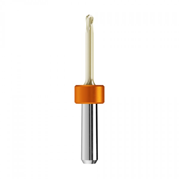 solid carbide ballnose end mill Ø3mm, optimized for machining zirconium oxide, PMMA