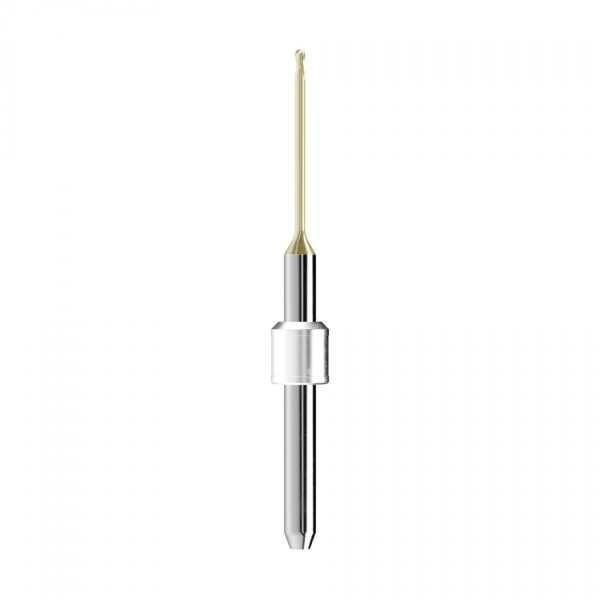 solid carbide ballnose end mill Ø1mm, optimized for machining zirconium oxide