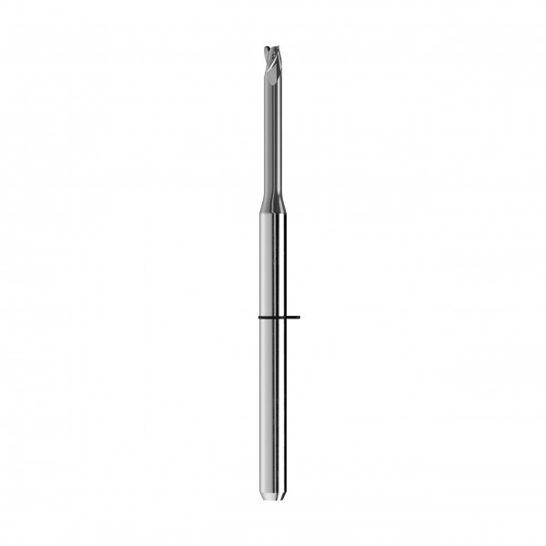 solid carbide torus end mill Ø2mm, optimized for machining CoCr, titanium