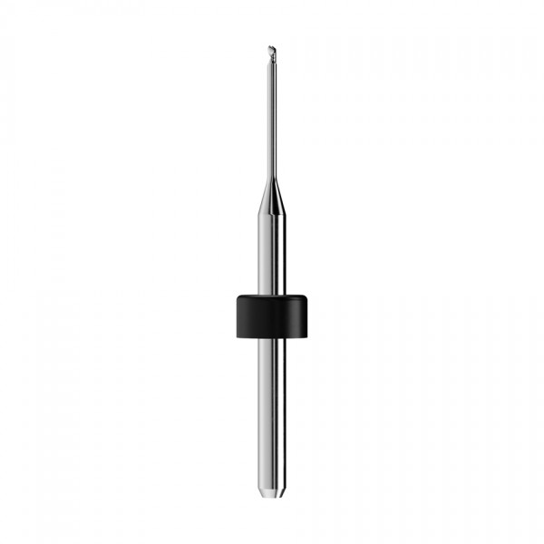 solid carbide ballnose end mill Ø1mm, optimized for machining PMMA, PEEK, wax