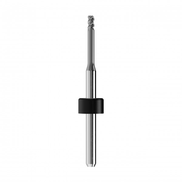 solid carbide high feed end mill Ø2mm, optimized for machining CoCr, titanium