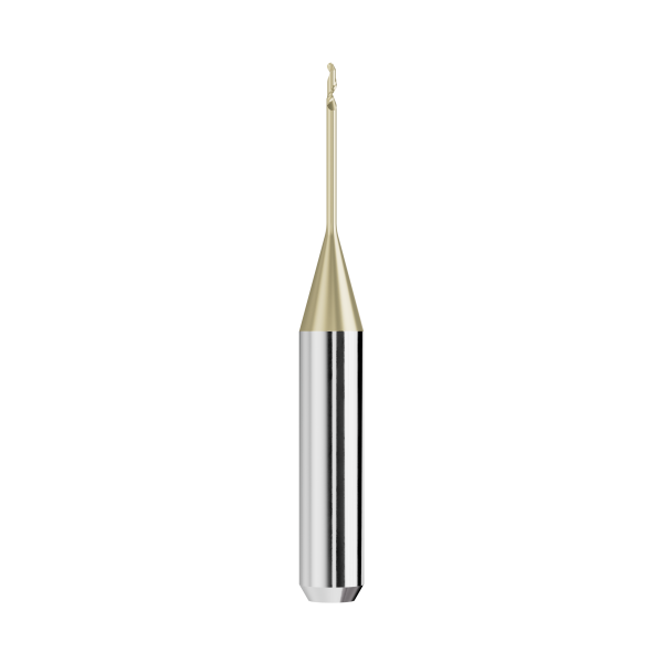 solid carbide ballnose end mill Ø1,0mm, optimized for machining PMMA, PEEK, wax