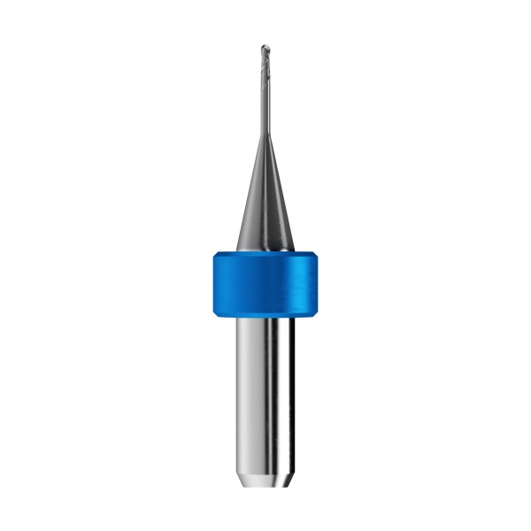 solid carbide ballnose end mill Ø1mm, optimized for machining CoCr